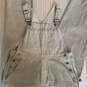 Gap Tan Corduroy Overalls Khaki Carpenters Pants Size Large Unisex